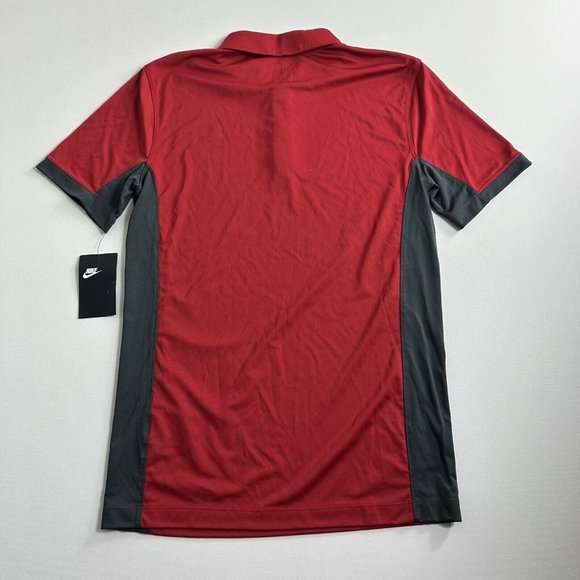 Nike Dri-Fit Chest Swoosh‎ Gym Red Golf Polo T-Shirt Size Adult Small Active - Picture 2 of 9